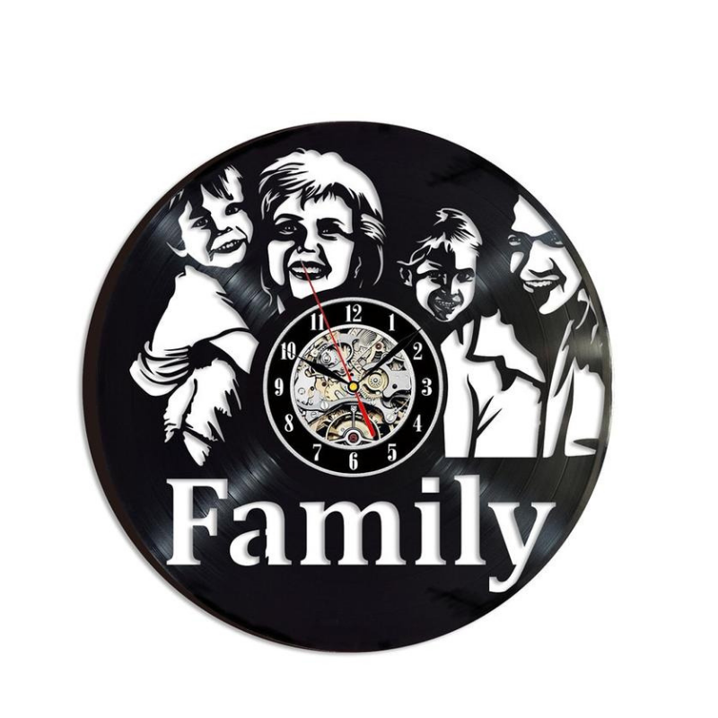 Personal Custom Made Black Vinyl Record Wall Clock