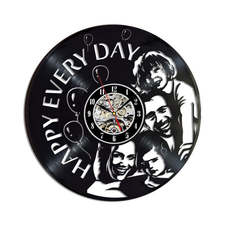 Personal Custom Made Black Vinyl Record Wall Clock