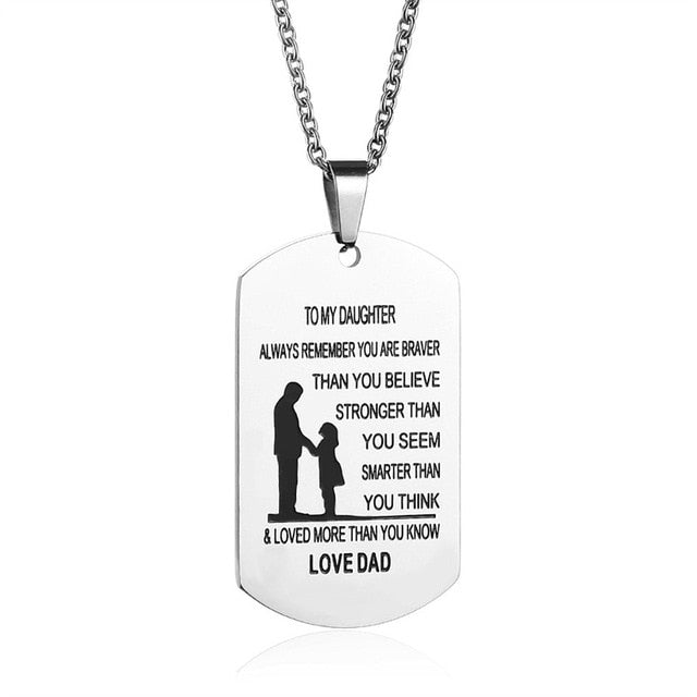 Engrave Name To My Son/ To My Daughter Pendant Necklaces