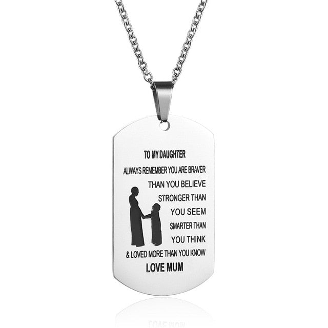 Engrave Name To My Son/ To My Daughter Pendant Necklaces