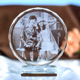 Personalized Round Shape Crystal Glass Photo Frame
