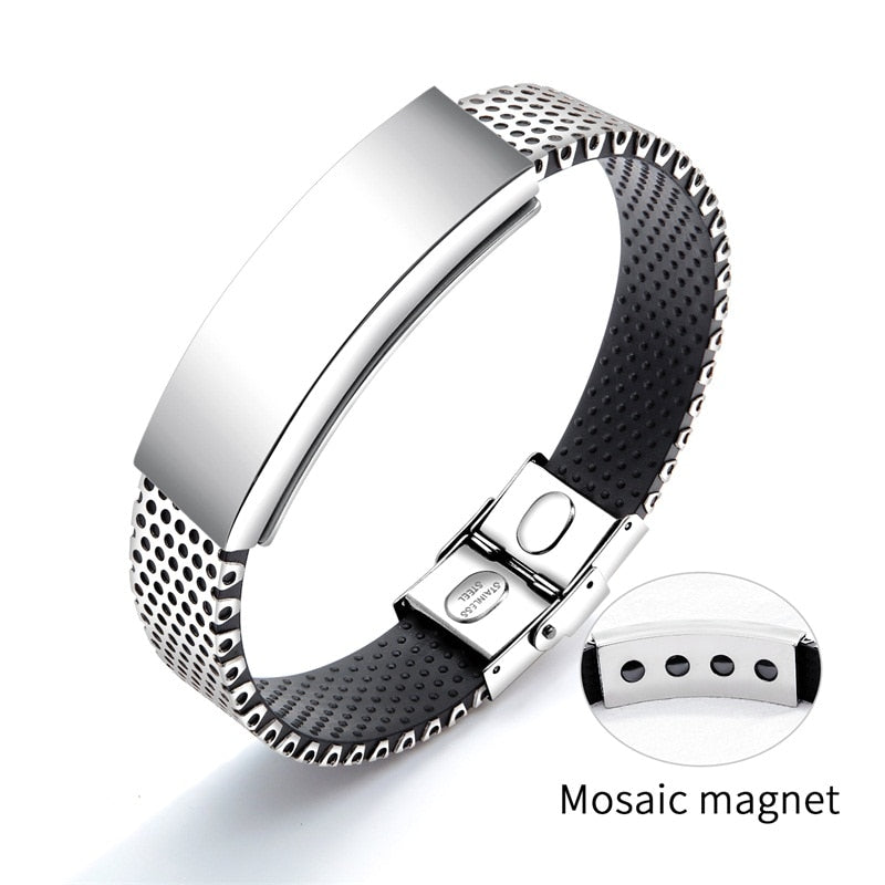 Magnetic Engrave Name Bracelets For Men