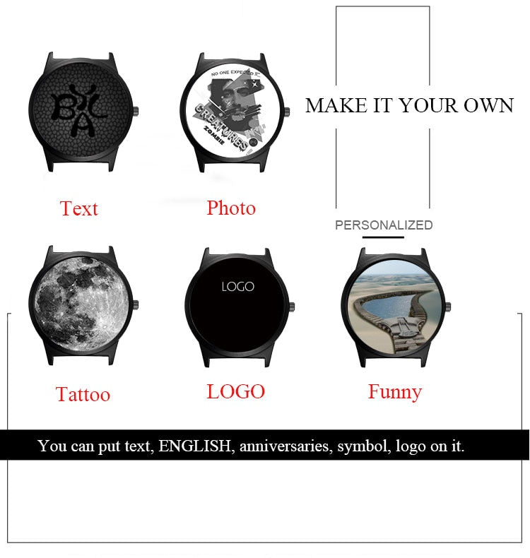 D-0000 Unisex Custom Your Design or Photo Watch