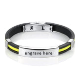 DIY Custom Silicon Stainless Steel Engrave Bracelet