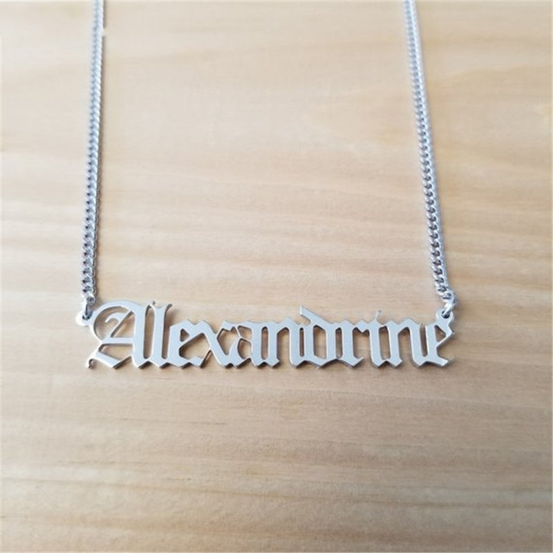 Old English Name Necklace