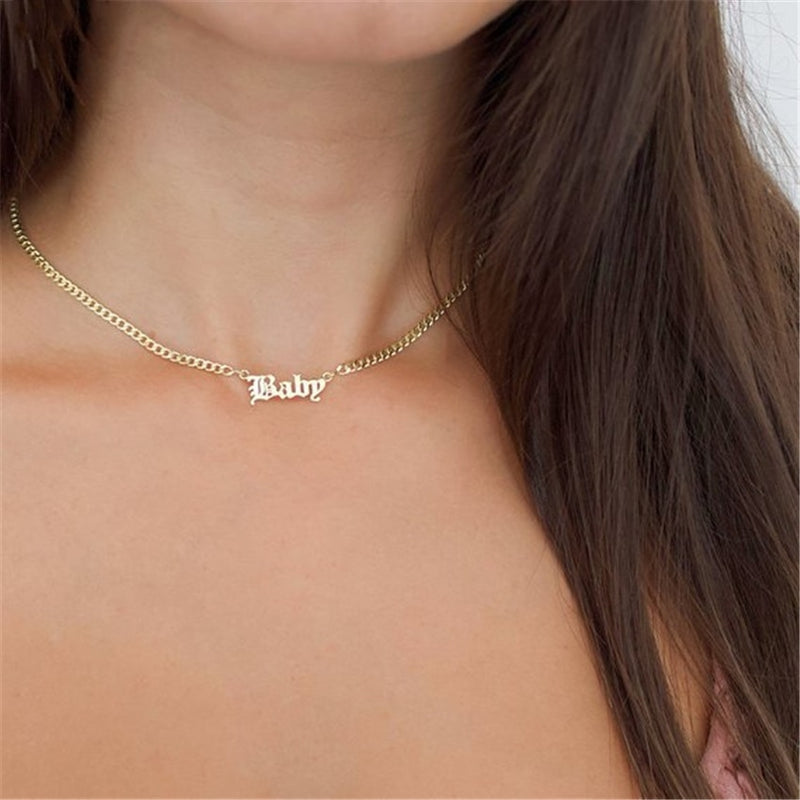 Old English Name Necklace