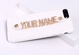 Real Leather Gold Letters Metal Luxury Bold Custom Name/Text For iPhones