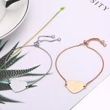 Custom Personalized Photo Heart Bangle Bracelet