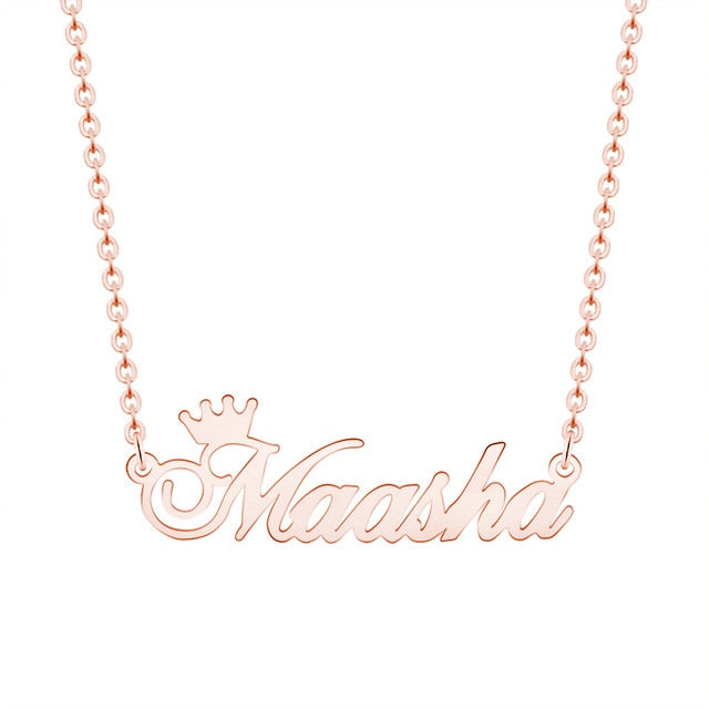 Custom Crown Name Necklace