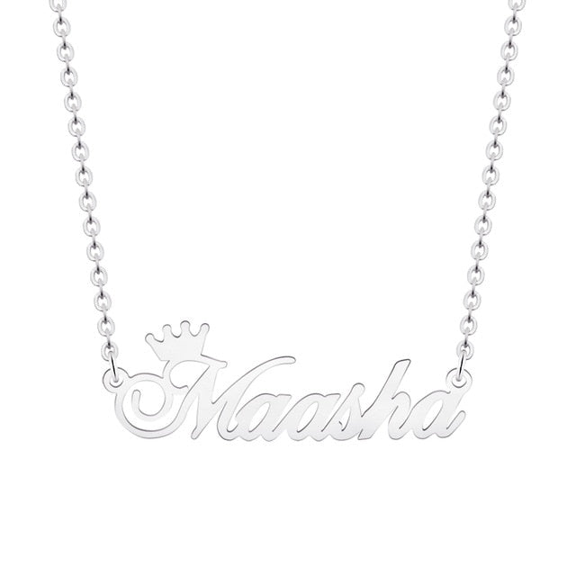 Custom Crown Name Necklace