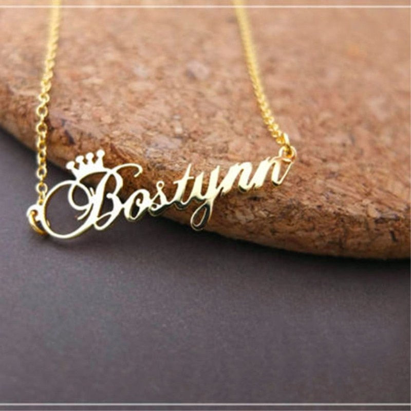 Custom Crown Name Necklace