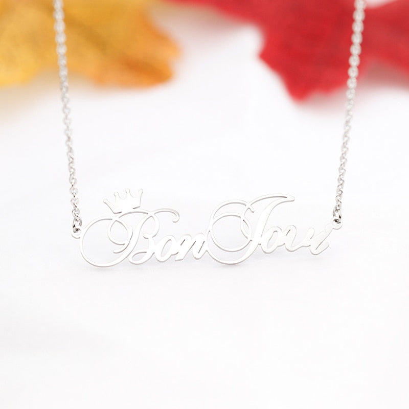 Custom Crown Name Necklace