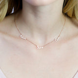 Gold Plated Necklace with 1-5 Names & Birthstones