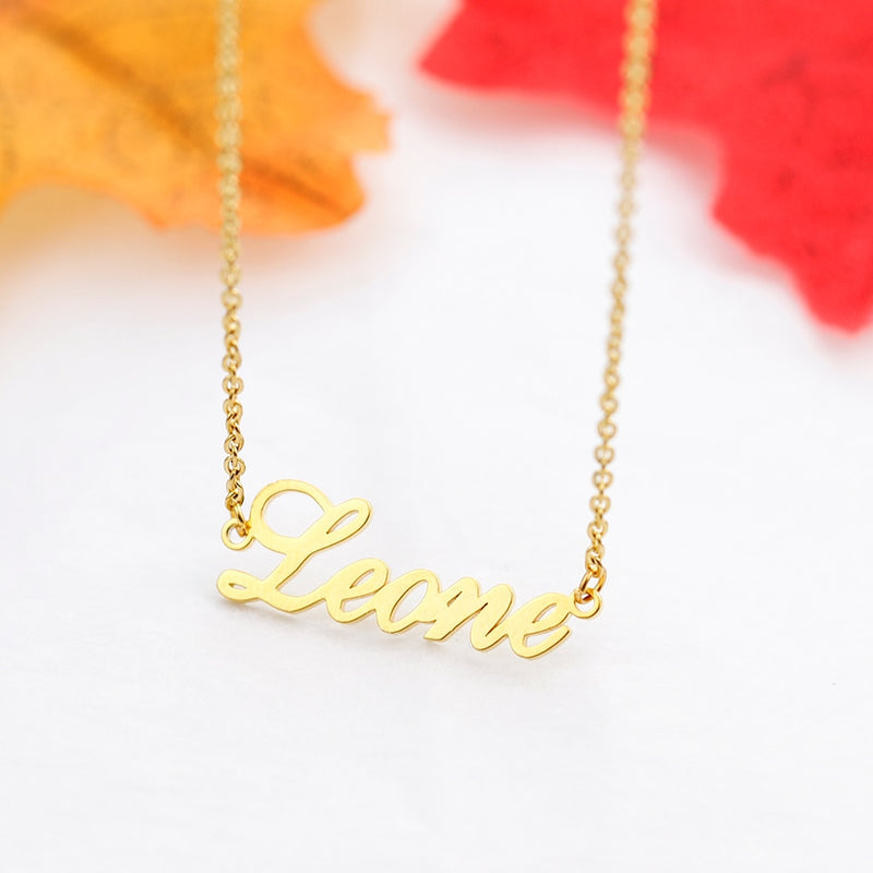 Gold Plated Necklace with 1-5 Names & Birthstones