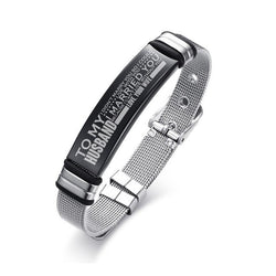 Personalized Name/Text Men's Slide Mesh Bracelet