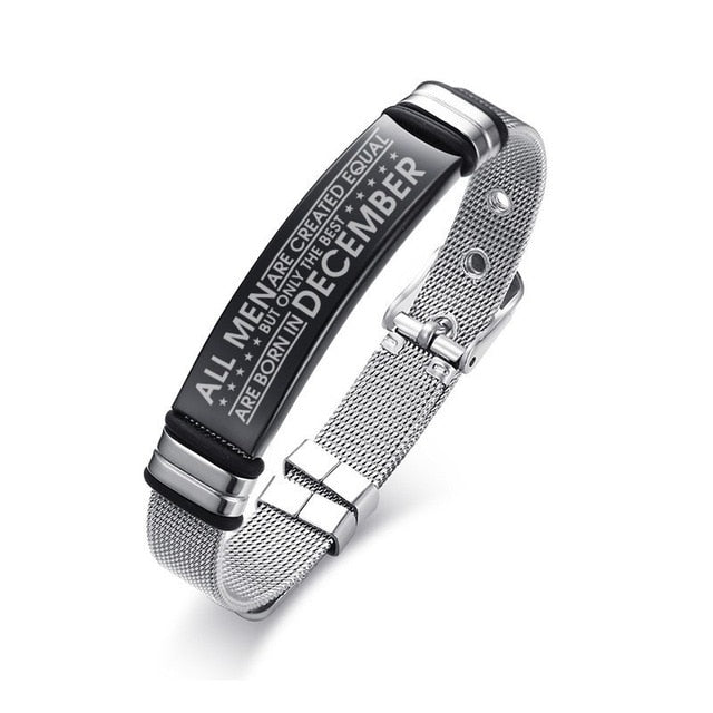 Personalized Name/Text Men's Slide Mesh Bracelet