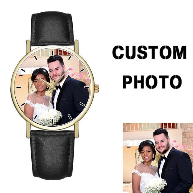 Own Design Watches OEM Printing Face Custom Wristwatch Brand Logo or Name Engraved Watch