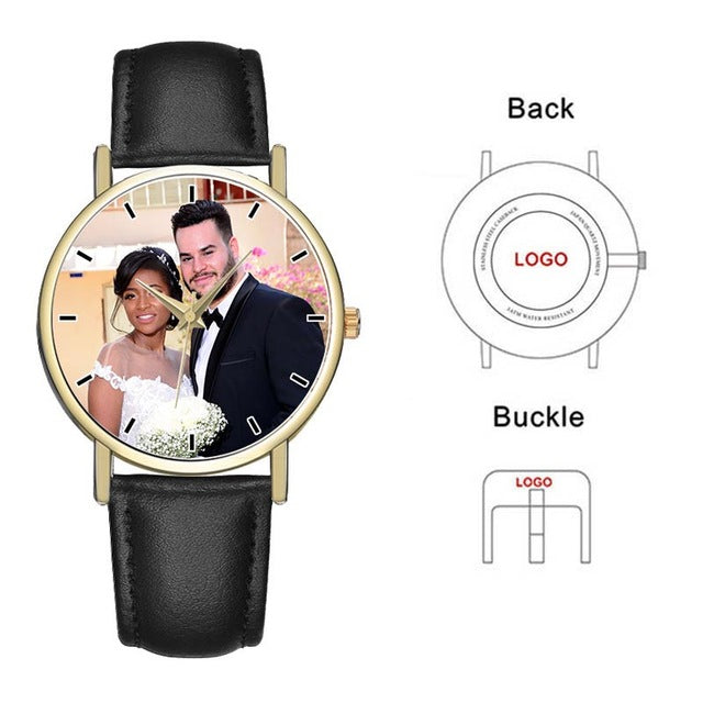 Own Design Watches OEM Printing Face Custom Wristwatch Brand Logo or Name Engraved Watch